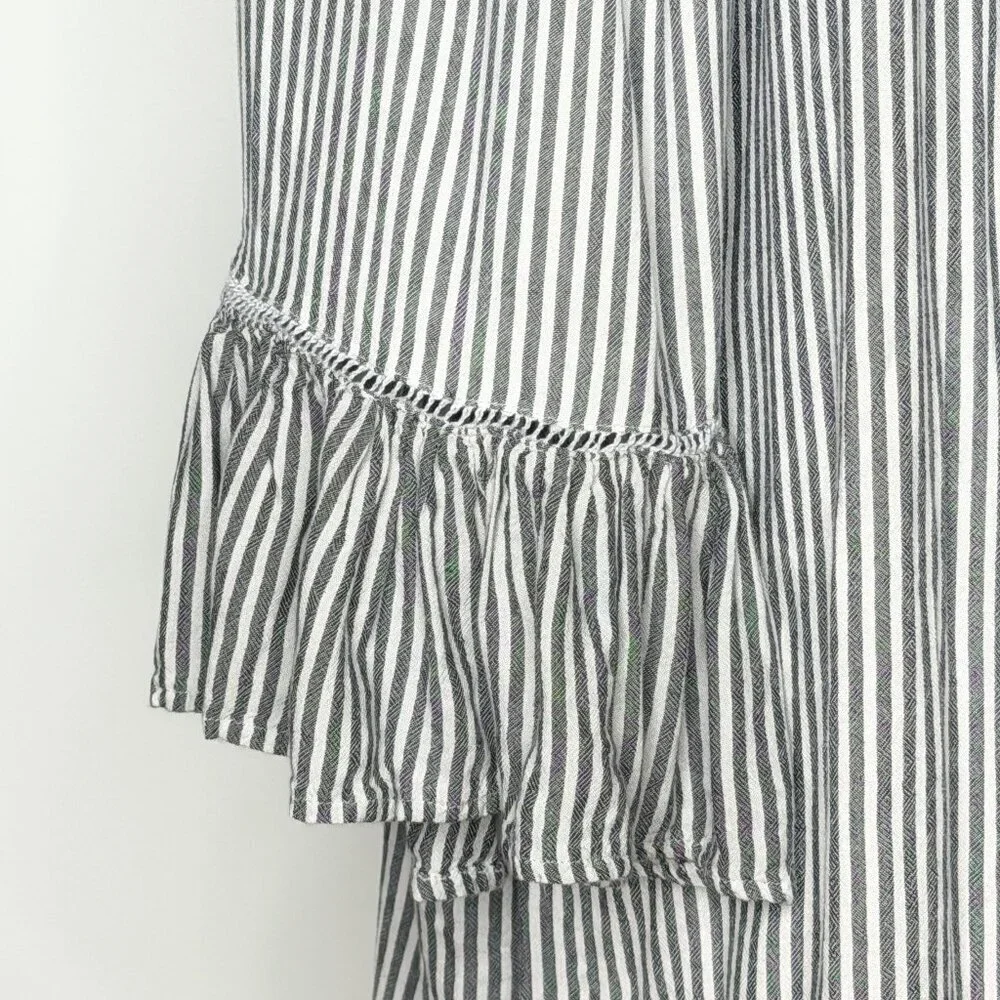 Terra & Sky Striped Off-the-Shoulder Smocked Boho Blouse - 1XL - Picture 6 of 9